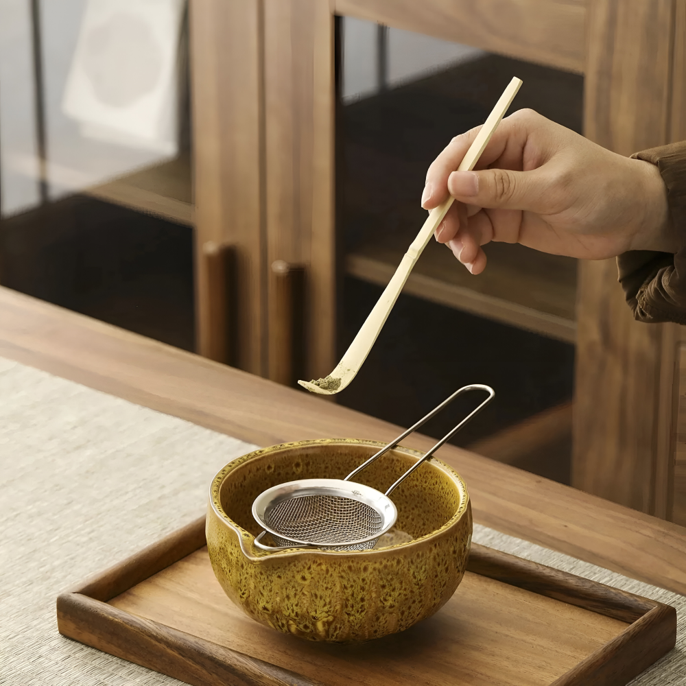 Matcha Tea Set 5 Piece Handmade Ceramic Bowl Japanese Tea Ceremony-Kitchen & Dining > Coffee & Tea-casanuva-casanuva
