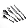 Maya Flatware Set Premium 18/10 Stainless Steel Chef Designed-Kitchen & Dining > Cutlery-casanuva-16 Pieces Set-Black-casanuva