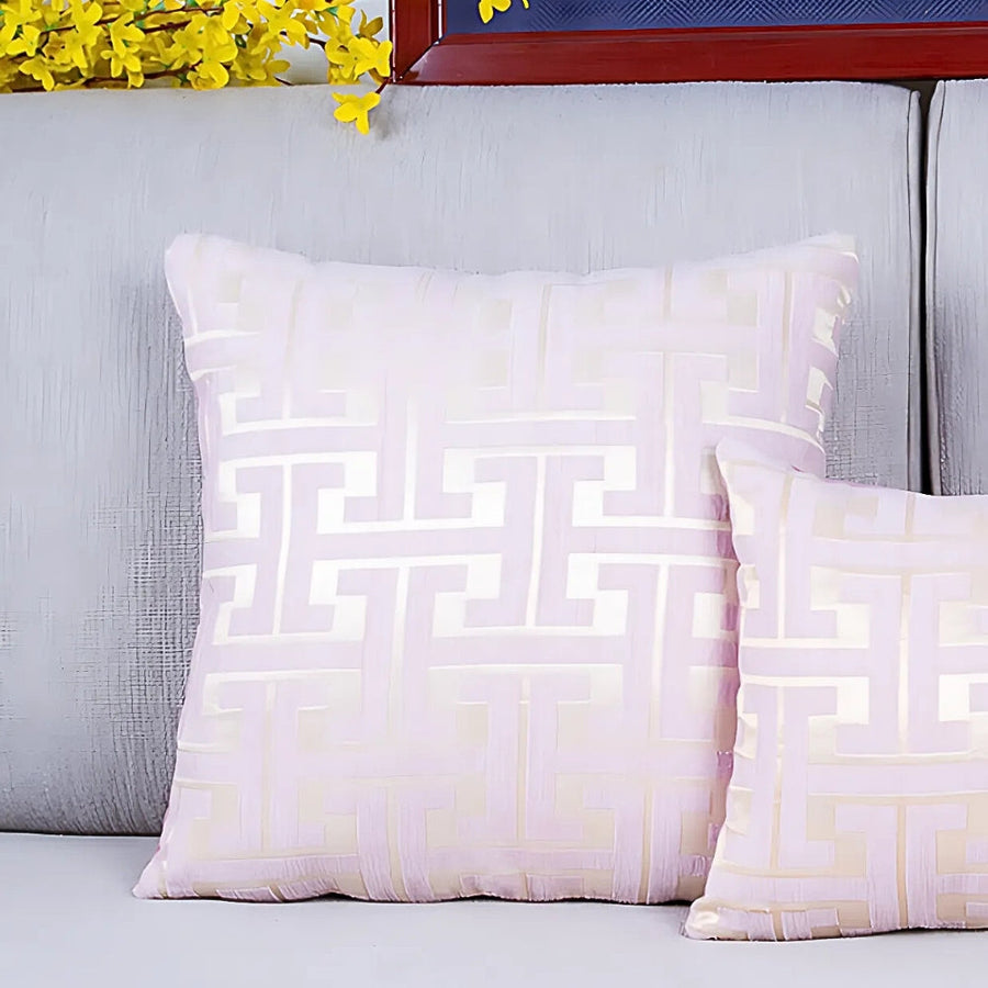 Maze Pattern Cushion Cover-Covers & Textiles > Cushion Covers-casanuva-Blush Maze-18"x18"-casanuva