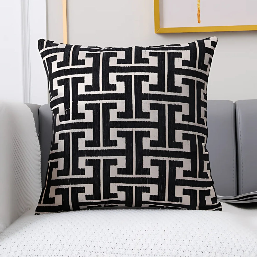 Maze Pattern Cushion Cover-Covers & Textiles > Cushion Covers-casanuva-Midnight Maze-18"x18"-casanuva