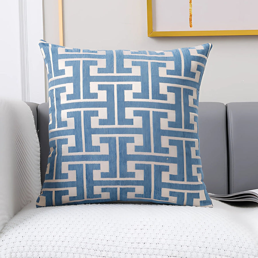 Maze Pattern Cushion Cover-Covers & Textiles > Cushion Covers-casanuva-Ocean Path-18"x18"-casanuva