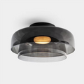Medieval Glass Ceiling Lamp Nordic Designer Style-Lighting > Ceiling Lights-casanuva-Gray-2 layers-D40*H18cm-3-Color Changeable-casanuva