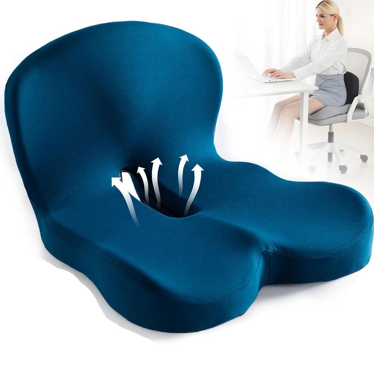 Memory Foam Pillow for Posture and Comfort-Bedding & Bath > Pillowcases-casanuva-Blue-casanuva
