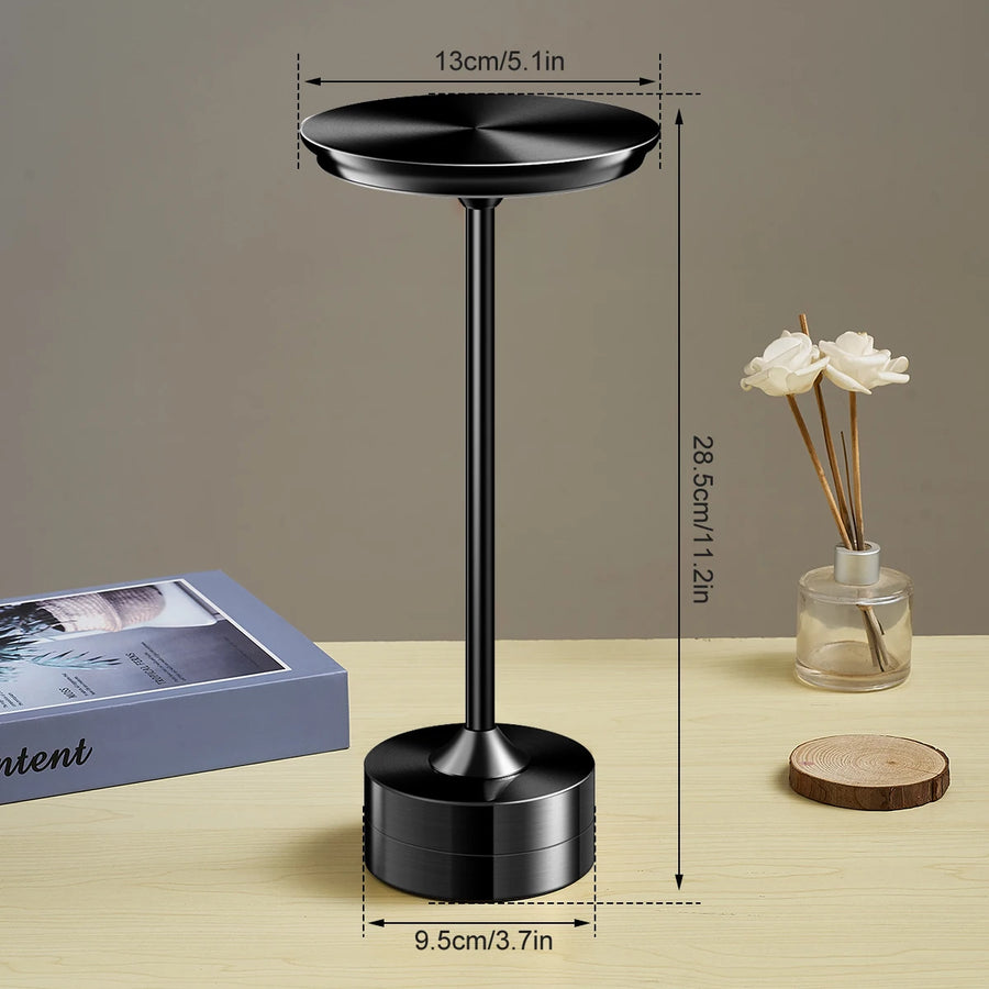 Metal Touch Lamp Portable Rechargeable Dimmable 3 Light Settings-Lighting > Table Lamps-casanuva-casanuva