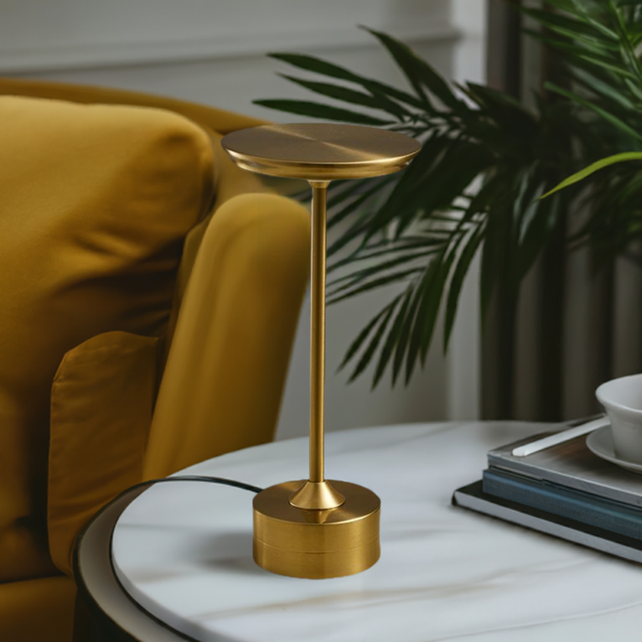 Metal Touch Lamp Portable Rechargeable Dimmable 3 Light Settings-Lighting > Table Lamps-casanuva-casanuva