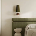 Mid Century Wall Sconce with Wood and Fabric Shade-Lighting > Wall Lights-casanuva-casanuva