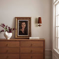 Mid Century Wall Sconce with Wood and Fabric Shade-Lighting > Wall Lights-casanuva-casanuva