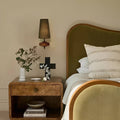 Mid Century Wall Sconce with Wood and Fabric Shade-Lighting > Wall Lights-casanuva-casanuva