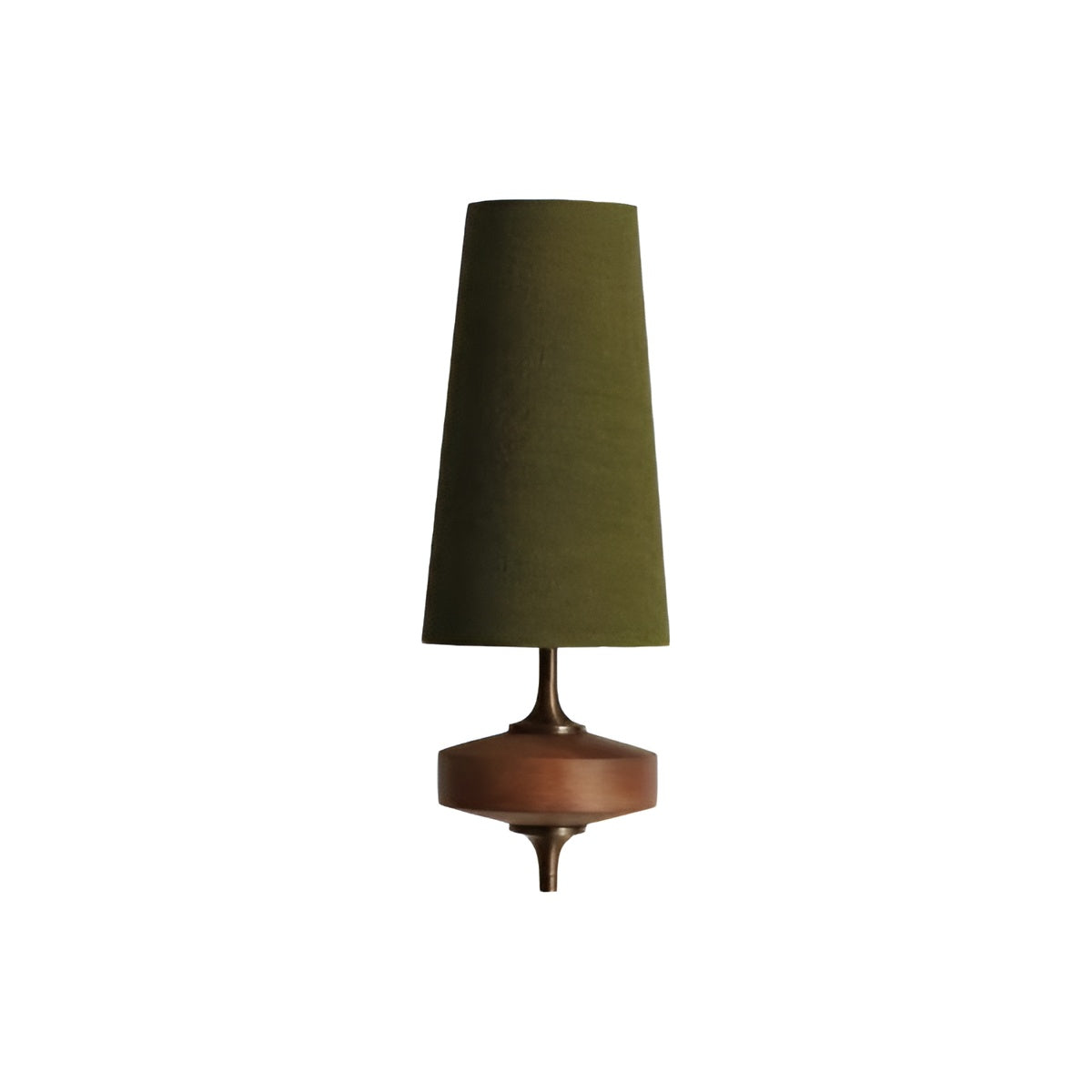 Mid Century Wall Sconce with Wood and Fabric Shade-Lighting > Wall Lights-casanuva-Dark Green-casanuva