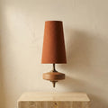 Mid Century Wall Sconce with Wood and Fabric Shade-Lighting > Wall Lights-casanuva-casanuva