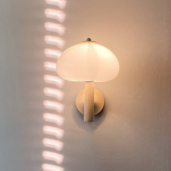 Milk White Glass Dome Mushroom Wall Sconce Lamp-Lighting > Wall Lights-casanuva-Hardwired-110V-120V-casanuva