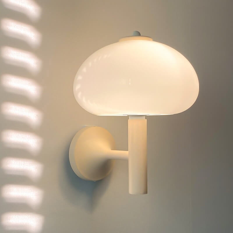 Milk White Glass Dome Mushroom Wall Sconce Lamp-Lighting > Wall Lights-casanuva-Hardwired-220V-240V-casanuva