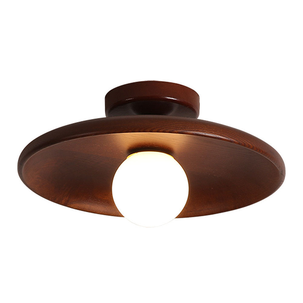Minimalist Round Ceiling Light in Nordic Wood Finish-Lighting > Ceiling Lights-casanuva-casanuva