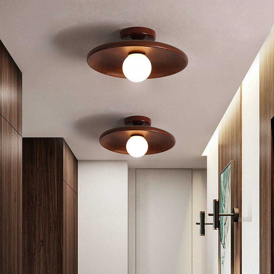 Minimalist Round Ceiling Light in Nordic Wood Finish-Lighting > Ceiling Lights-casanuva-casanuva