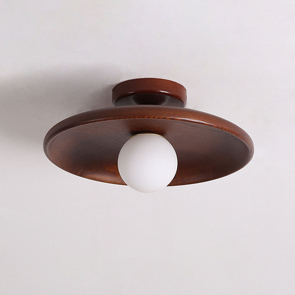 Minimalist Round Ceiling Light in Nordic Wood Finish-Lighting > Ceiling Lights-casanuva-casanuva