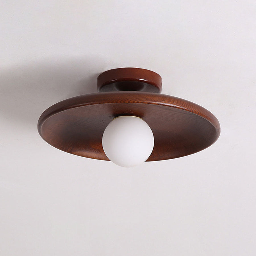 Minimalist Round Ceiling Light in Nordic Wood Finish-Lighting > Ceiling Lights-casanuva-casanuva