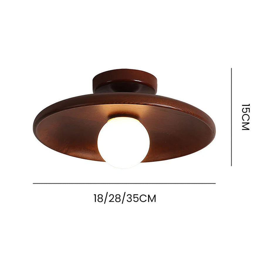 Minimalist Round Ceiling Light in Nordic Wood Finish-Lighting > Ceiling Lights-casanuva-casanuva