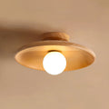 Minimalist Round Ceiling Light in Nordic Wood Finish-Lighting > Ceiling Lights-casanuva-Wood-D18*H15CM-casanuva