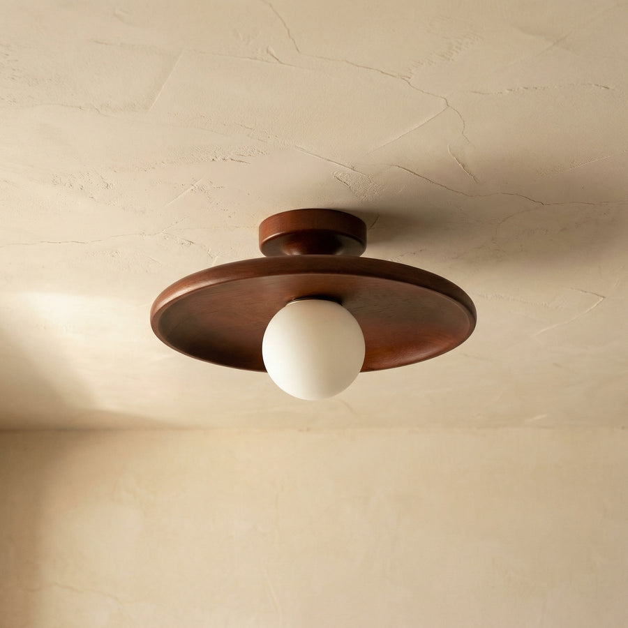 Minimalist Round Ceiling Light in Nordic Wood Finish-Lighting > Ceiling Lights-casanuva-casanuva
