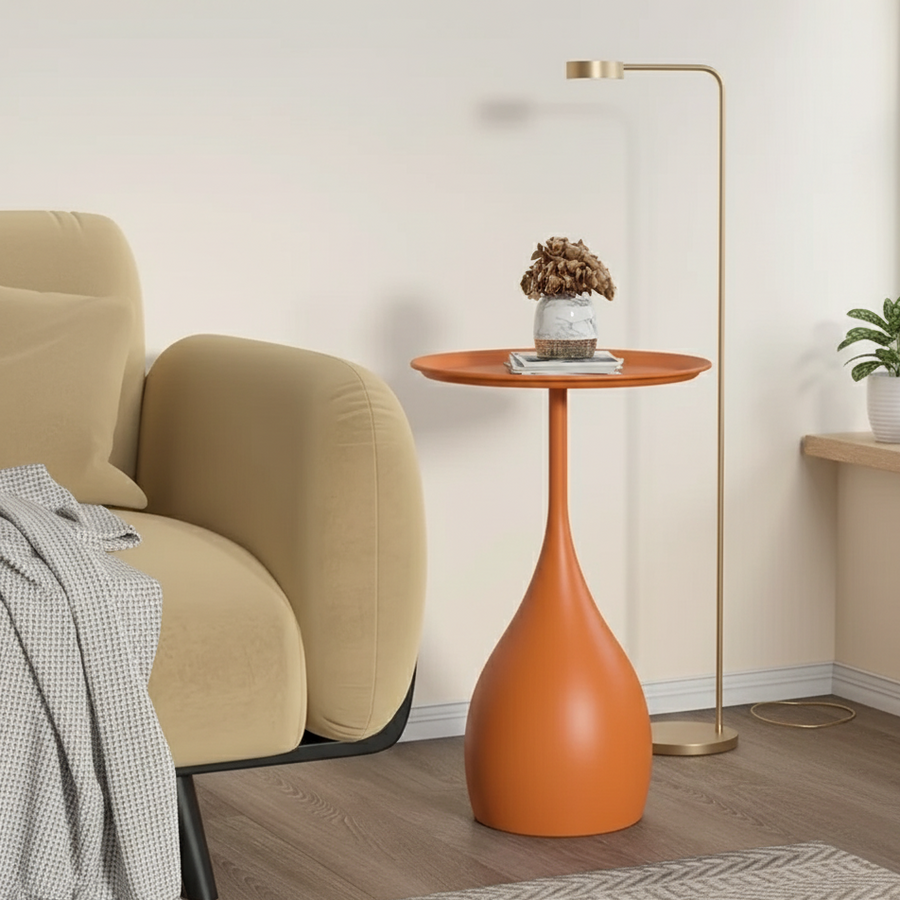 Mobile Round Side Table Light Luxury Design for Sofa and Bed-Furniture > Side Tables-casanuva-casanuva