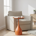 Mobile Round Side Table Light Luxury Design for Sofa and Bed-Furniture > Side Tables-casanuva-Orange-casanuva