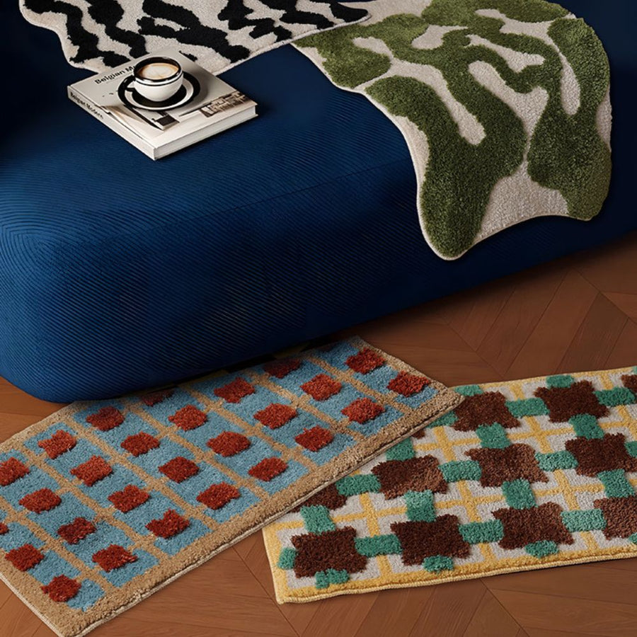 Moroccan Patterned Bath Mat Washable Non Slip-Bedding & Bath > Bath Mats-casanuva-casanuva