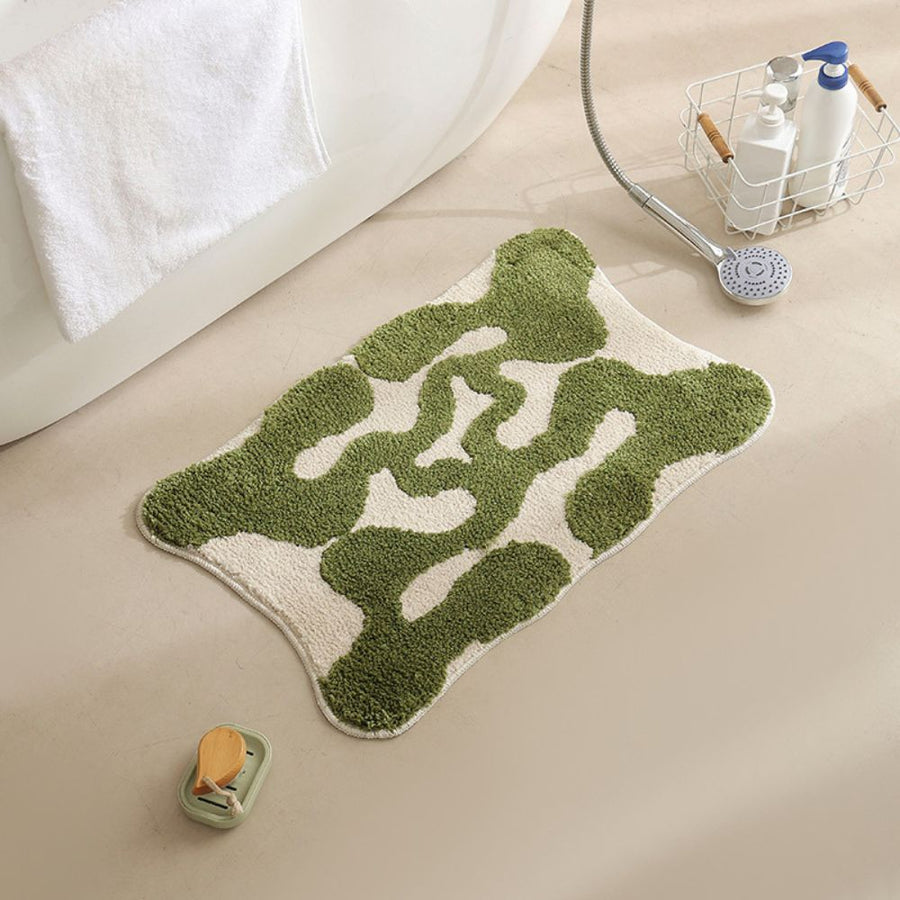 Moroccan Patterned Bath Mat Washable Non Slip-Bedding & Bath > Bath Mats-casanuva-Atlas Leaf Swirl-casanuva