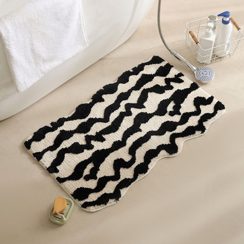 Moroccan Patterned Bath Mat Washable Non Slip-Bedding & Bath > Bath Mats-casanuva-Zagora Stripes-casanuva