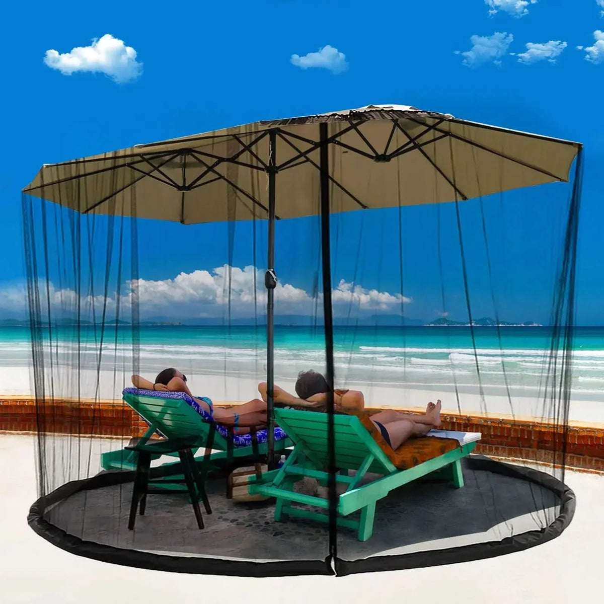 Mosquito Net for Parasol Up to 4m with Zip Fastener-Home Decor > Decorative Accessories-casanuva-casanuva