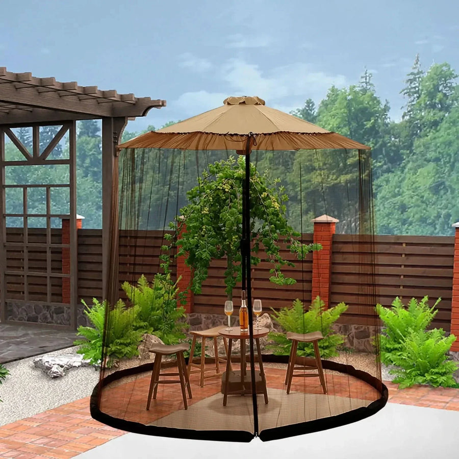 Mosquito Net for Parasol Up to 4m with Zip Fastener-Home Decor > Decorative Accessories-casanuva-Black-300x230 cm-casanuva