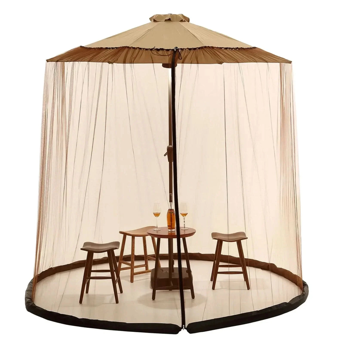 Mosquito Net for Parasol Up to 4m with Zip Fastener-Home Decor > Decorative Accessories-casanuva-Brown-300x230 cm-casanuva