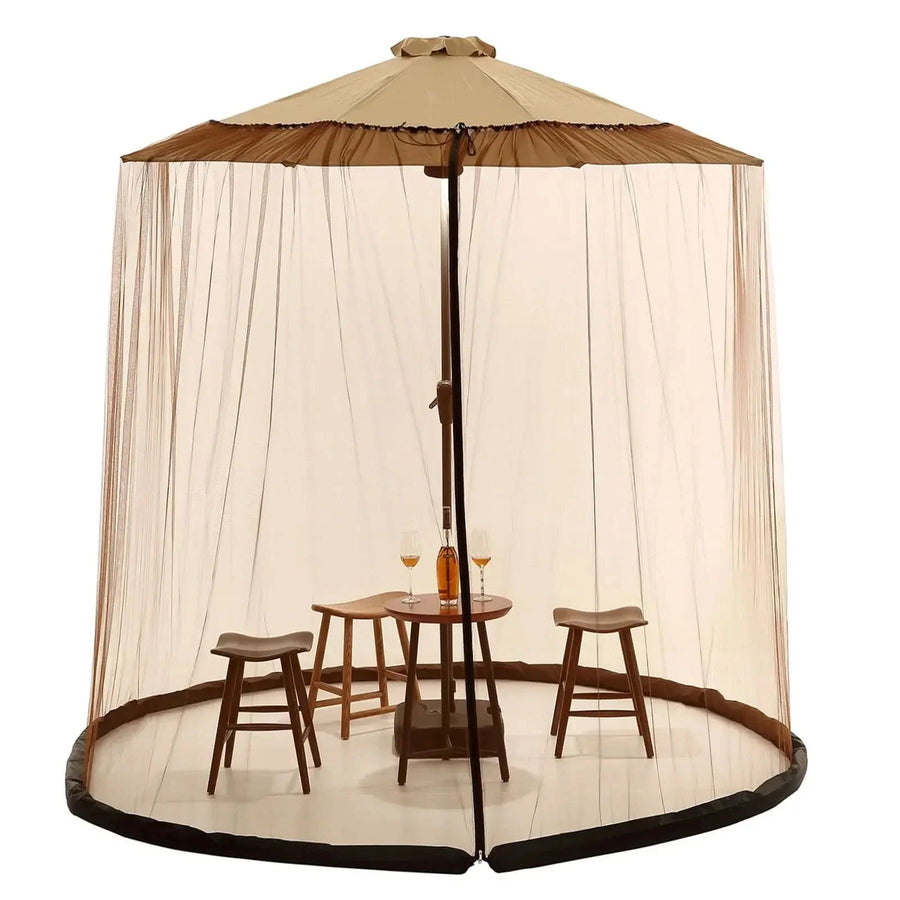 Mosquito Net for Parasol Up to 4m with Zip Fastener-Home Decor > Decorative Accessories-casanuva-Brown-300x230 cm-casanuva