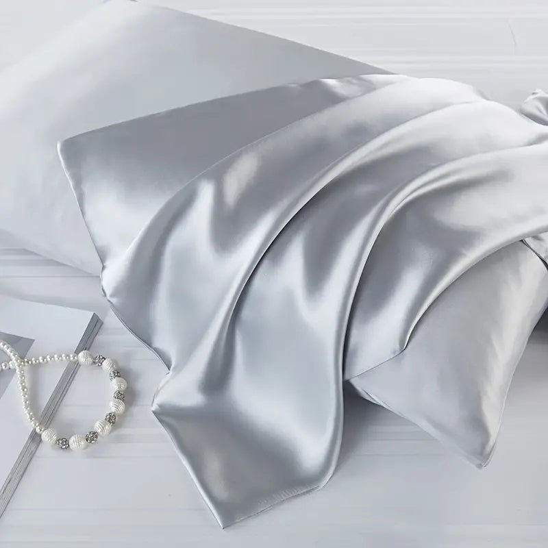 Mulberry Silk Pillowcase Skin Recovery Twin Pack-Bedding & Bath > Pillowcases-casanuva-Standard (20"x26")-Silver Gray-casanuva