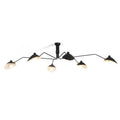 Multi-Arm Spider Ceiling Light Fixture-Lighting > Ceiling Lights-casanuva-6heads 220cmx32cm-Black-casanuva