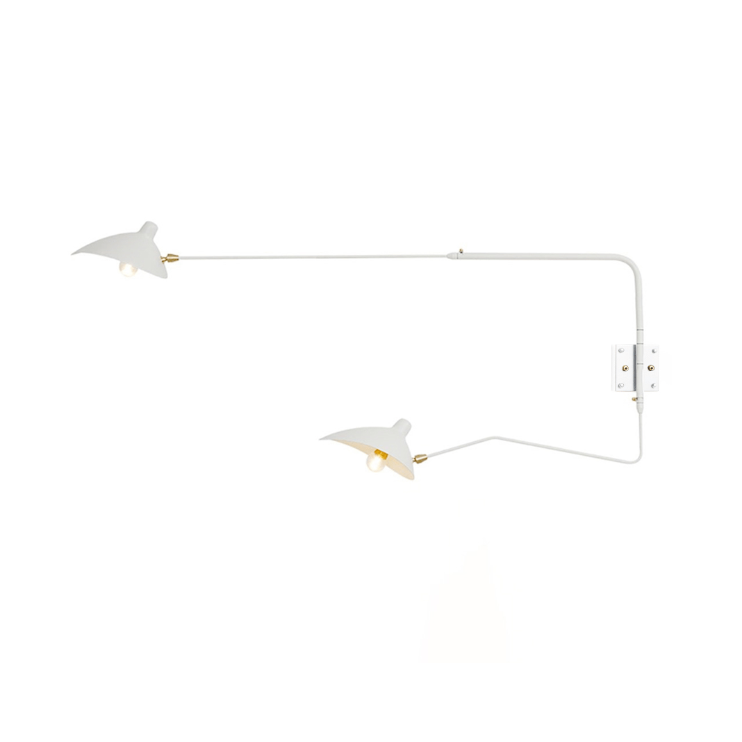 Multi-Arm Wall Sconce Light Fixture-Lighting > Wall Lights-casanuva-2heads 120cmx77cm-White-casanuva