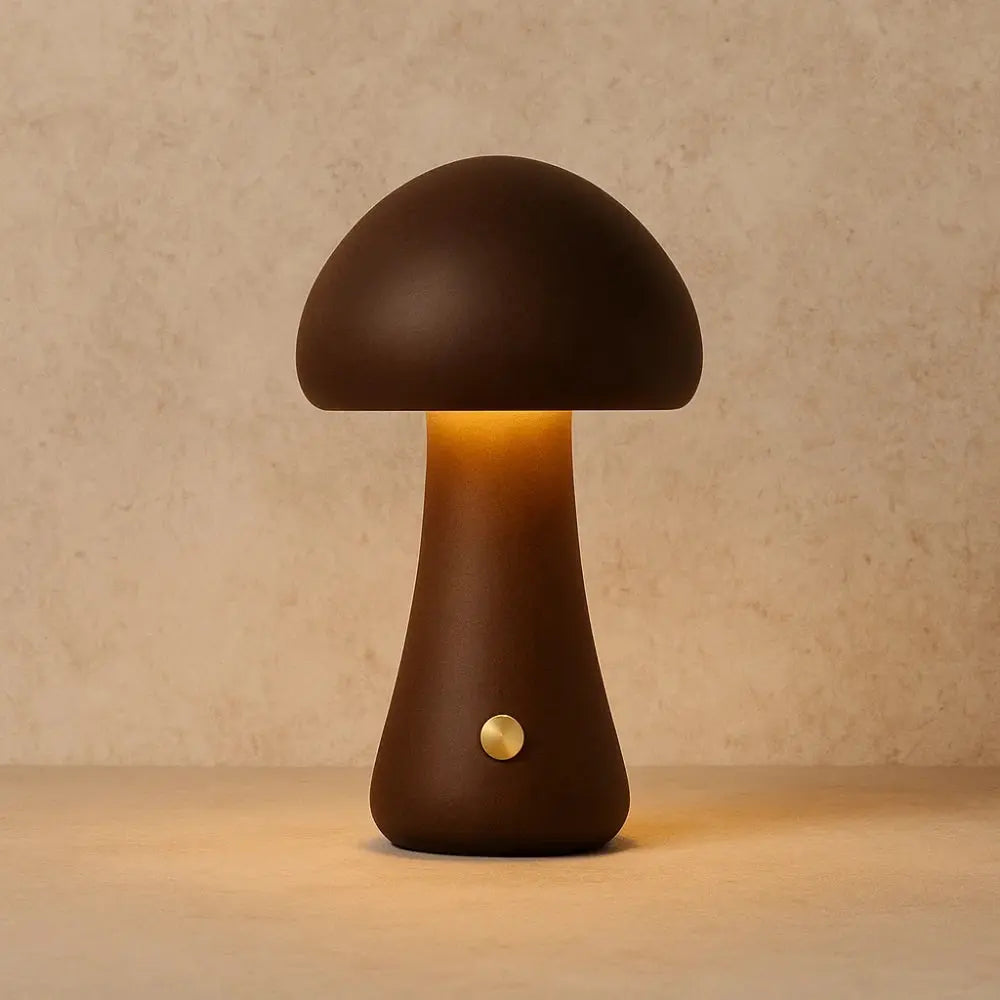 Mushroom Table Lamp Bohemian Style-Lighting > Table Lamps-casanuva-Walnut-Large-casanuva