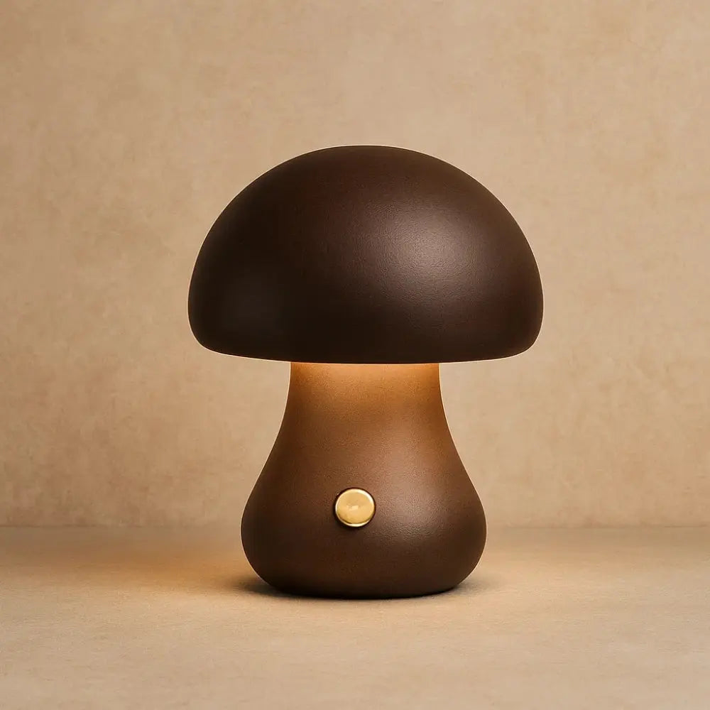 Mushroom Table Lamp Bohemian Style-Lighting > Table Lamps-casanuva-Walnut-Small-casanuva
