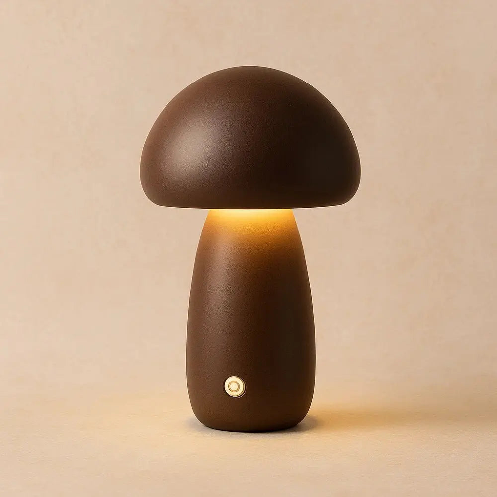 Mushroom Table Lamp Bohemian Style-Lighting > Table Lamps-casanuva-Walnut-Standard-casanuva