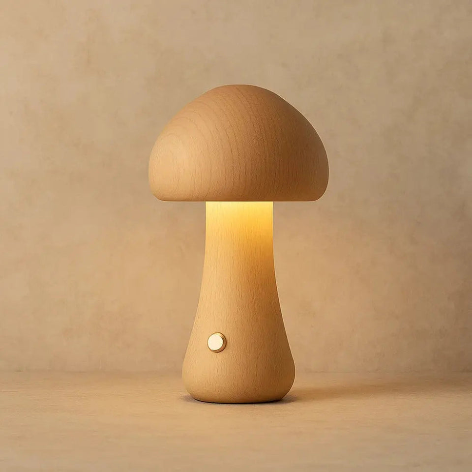 Mushroom Table Lamp Bohemian Style-Lighting > Table Lamps-casanuva-Wood-Large-casanuva