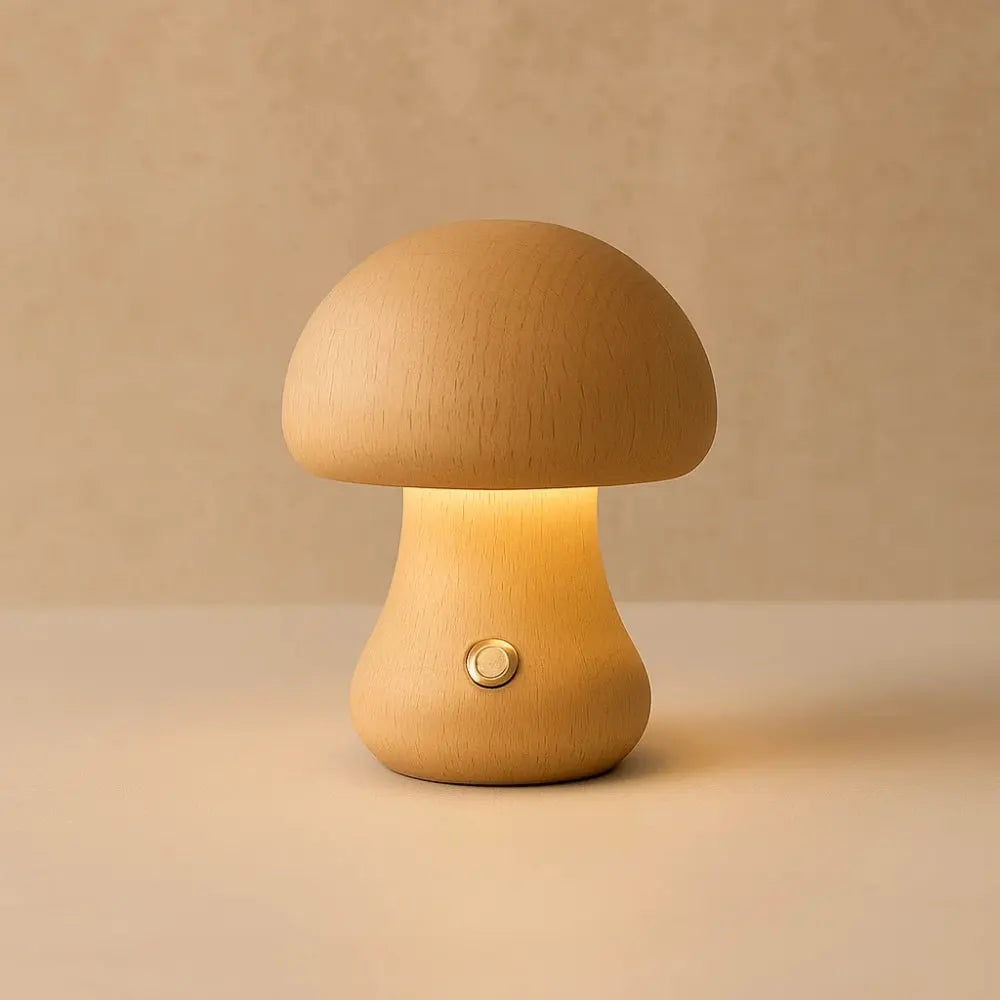 Mushroom Table Lamp Bohemian Style-Lighting > Table Lamps-casanuva-Wood-Small-casanuva