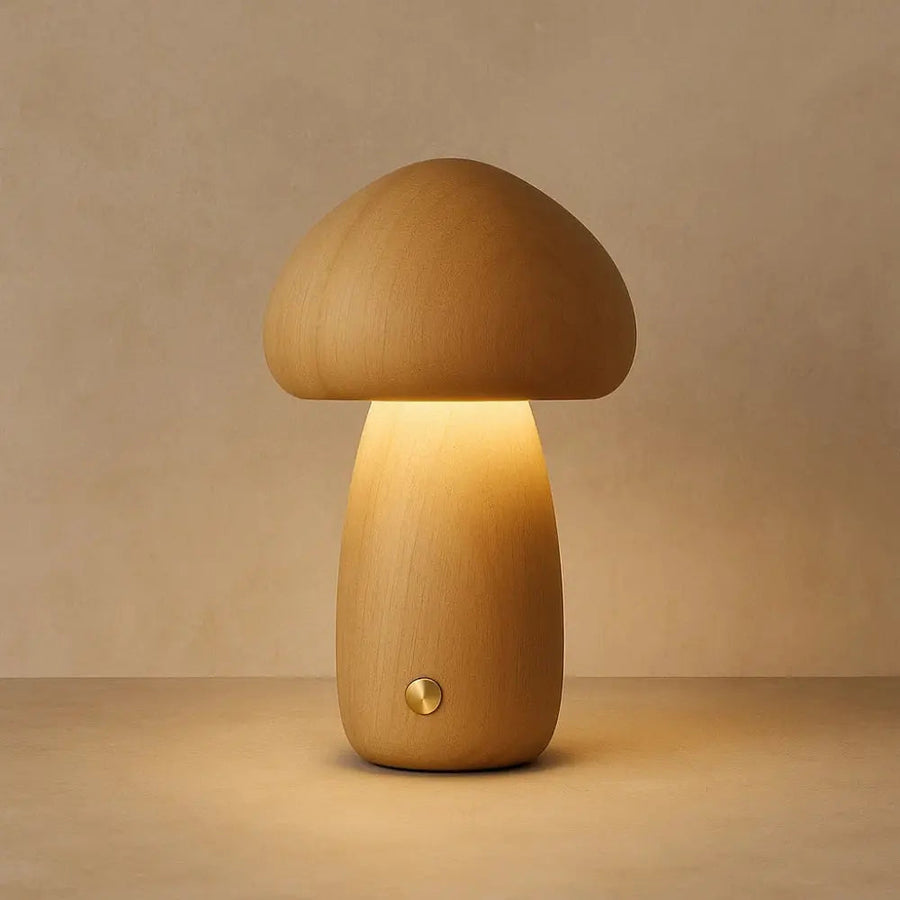 Mushroom Table Lamp Bohemian Style-Lighting > Table Lamps-casanuva-Wood-Standard-casanuva