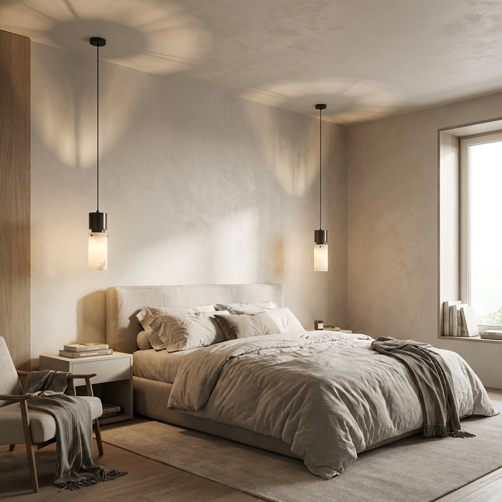 Natural Alabaster Brass Pendant Light Fixture-Lighting > Pendant Lights-casanuva-casanuva