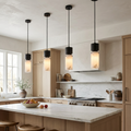 Natural Alabaster Brass Pendant Light Fixture-Lighting > Pendant Lights-casanuva-casanuva