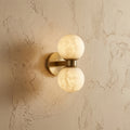 Natural Alabaster Double Ball Wall Light Fixture-Lighting > Wall Lights-casanuva-casanuva