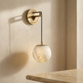Natural Alabaster Globe Wall Light-Lighting > Wall Lights-casanuva-casanuva