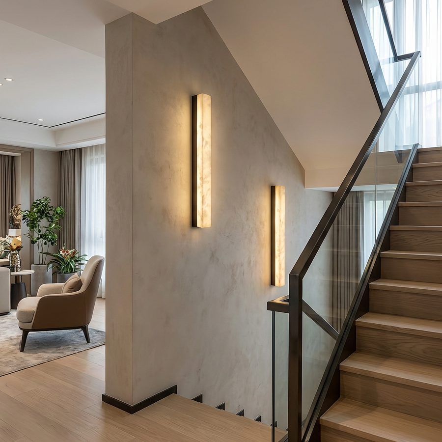 Natural Alabaster Linear Wall Light-Lighting > Wall Lights-casanuva-casanuva