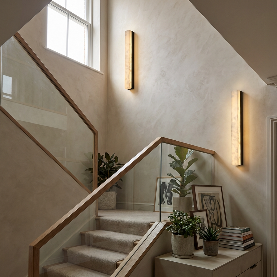 Natural Alabaster Linear Wall Light-Lighting > Wall Lights-casanuva-casanuva