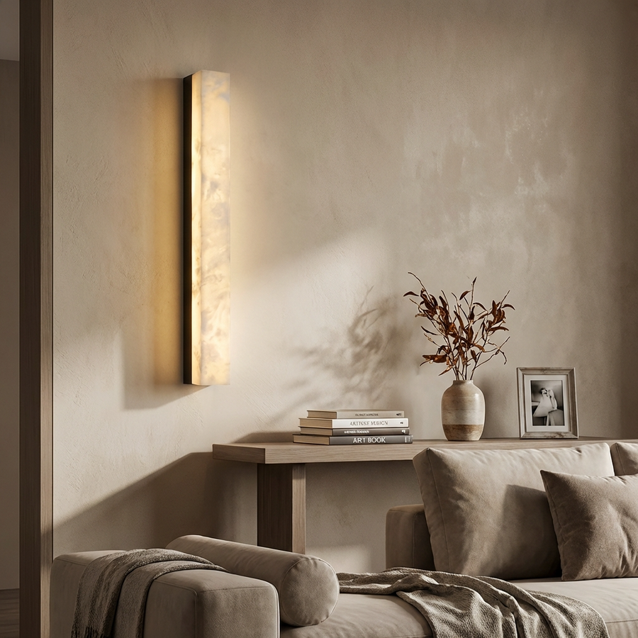 Natural Alabaster Linear Wall Light-Lighting > Wall Lights-casanuva-casanuva