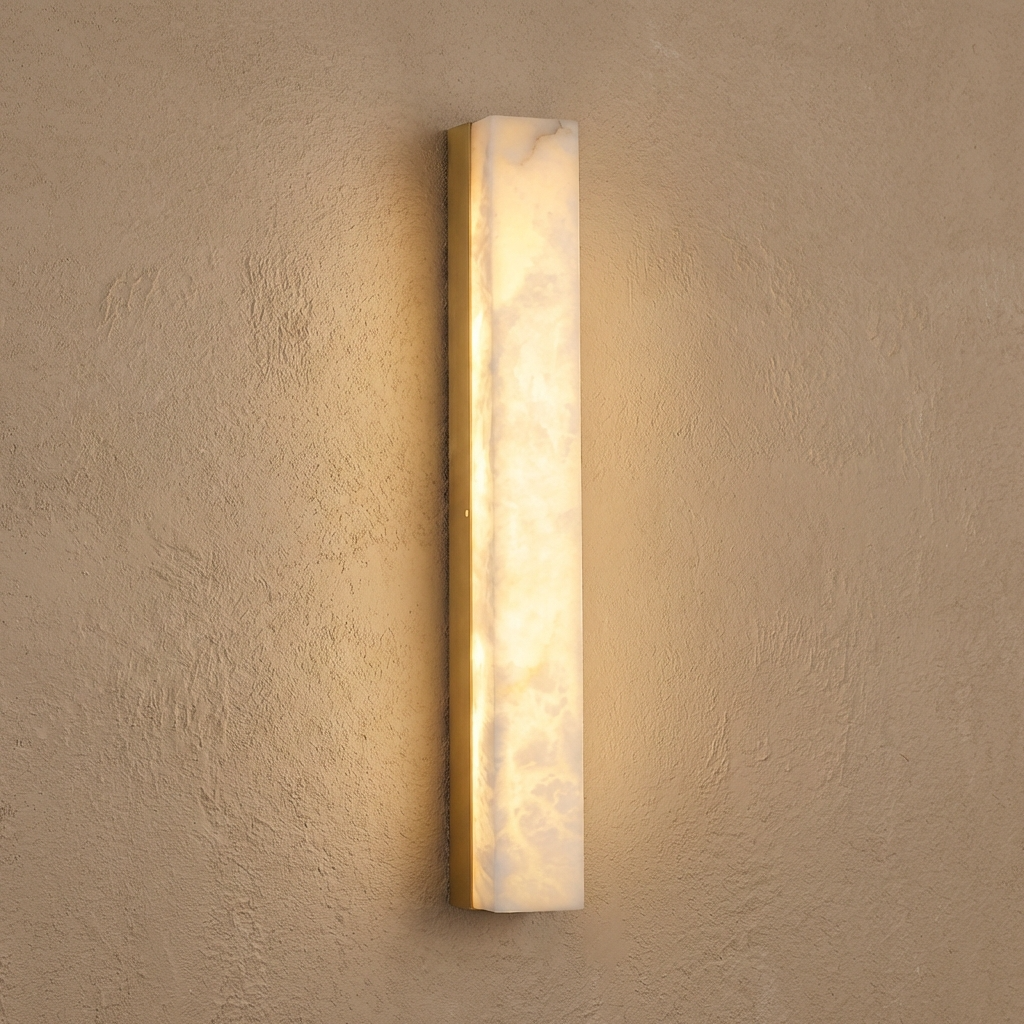 Natural Alabaster Linear Wall Light-Lighting > Wall Lights-casanuva-Gold-40cm-casanuva