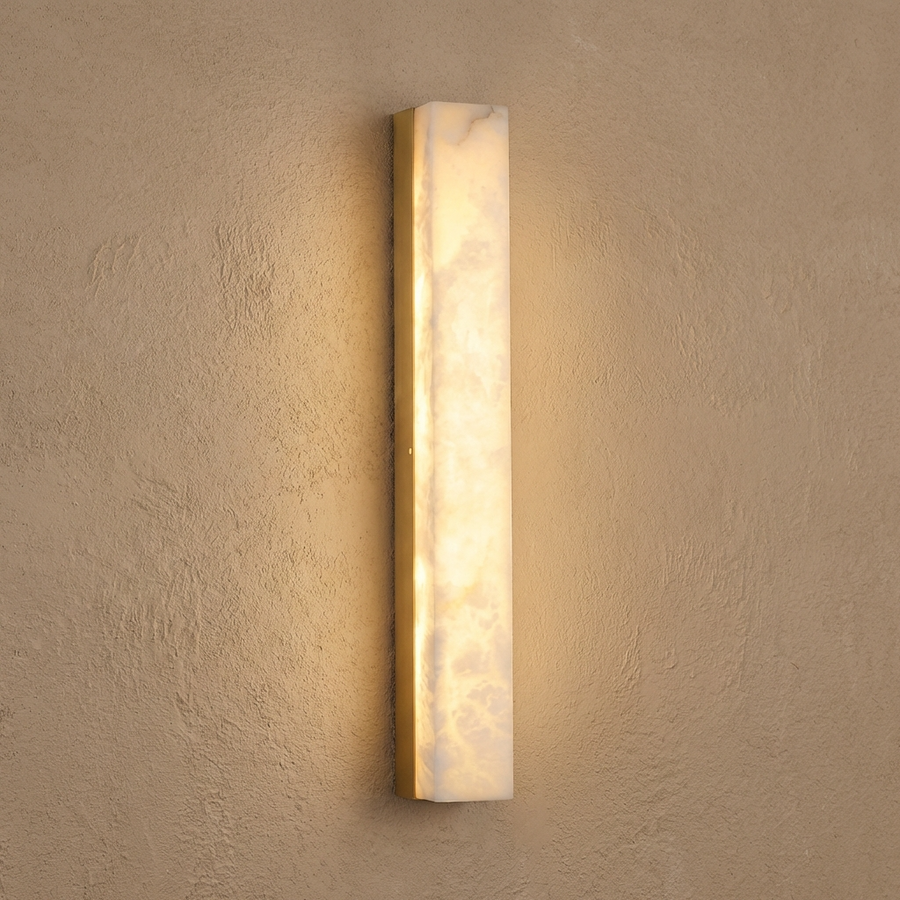 Natural Alabaster Linear Wall Light-Lighting > Wall Lights-casanuva-Gold-40cm-casanuva